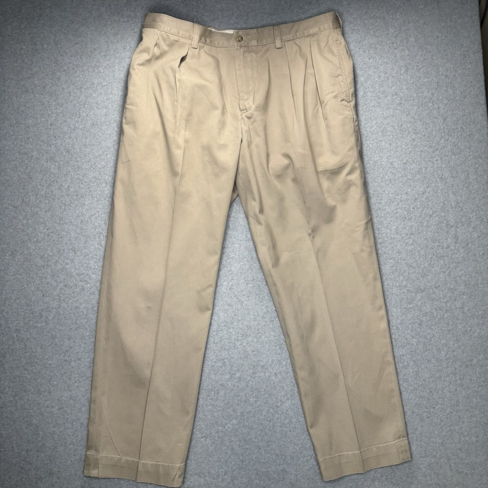 VTG Polo Ralph Lauren Ethan Pleated Chino Pants Mens 38x30 Khaki Trousers